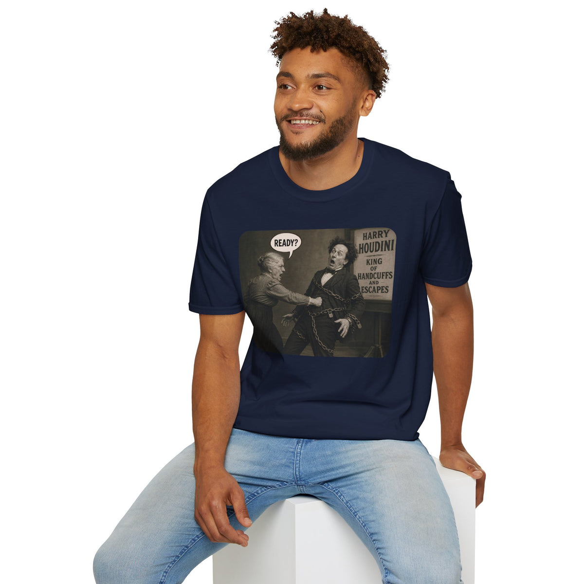 Funny Harry Houdini Shirt, Vintage Magician Tee, Escape Artist Comedy Graphic, Retro Vaudeville Humor Shirt