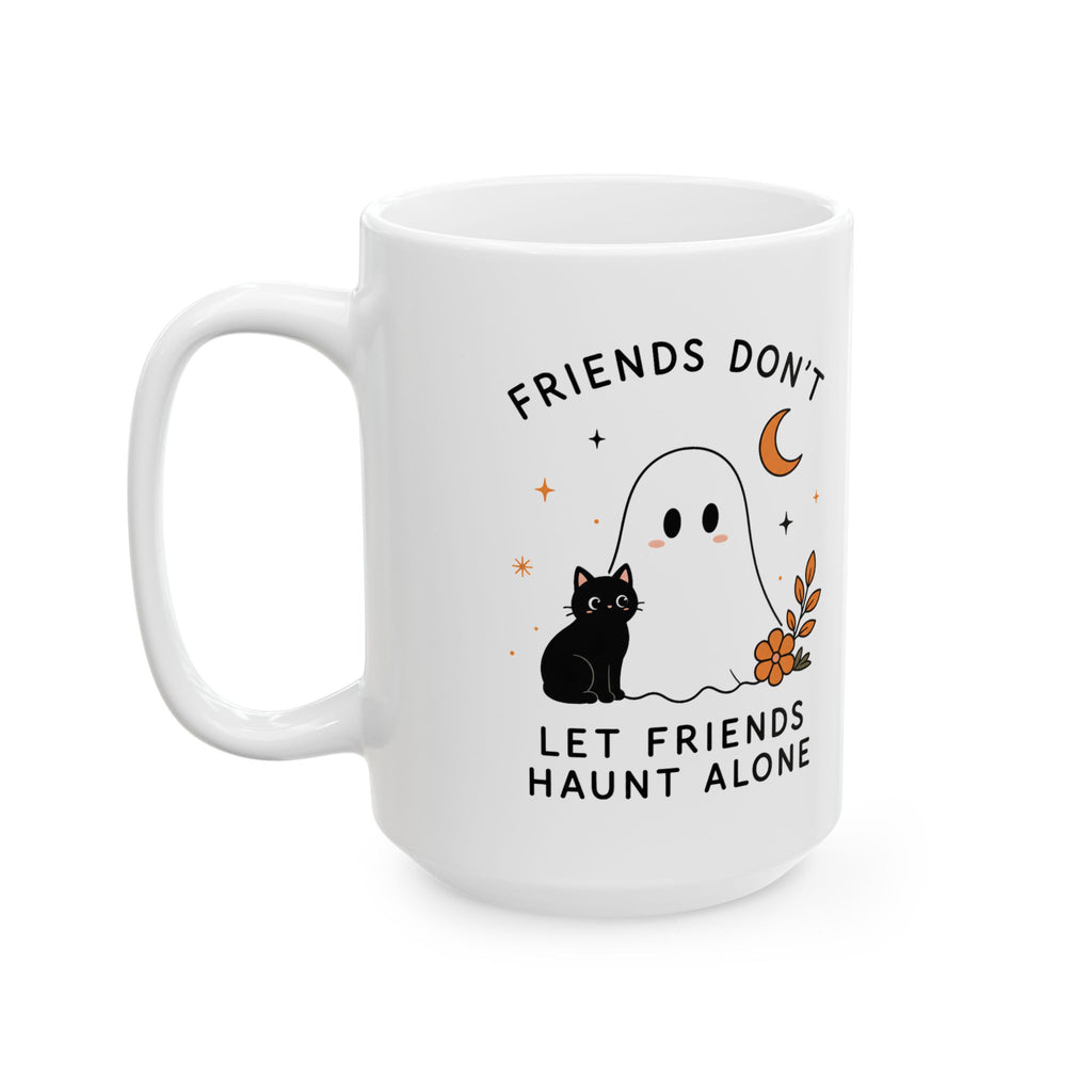 Friendship Ghost and Cat Mug | Ceramic Coffee Cup