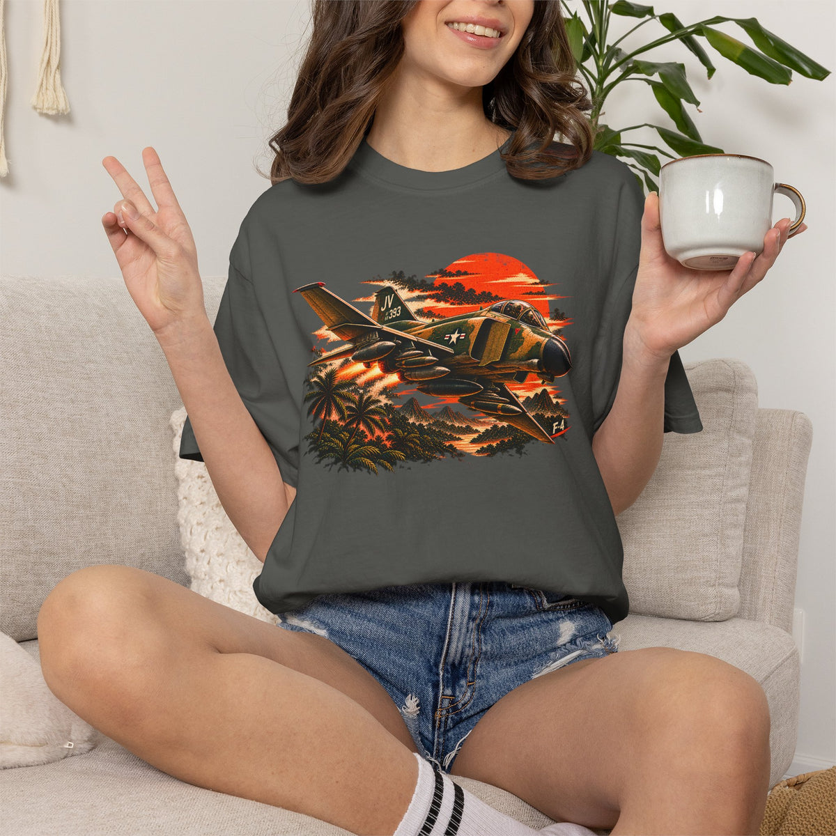 F-4 Phantom II Shirt, Vintage Military Aviation Tee, Vietnam Era Fighter Jet Graphic, Air Force Comfort Colors Gift