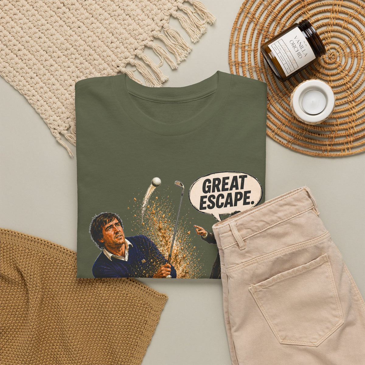 Great Escape Golf Shirt | Seve Ballesteros Houdini Golf Tee | Vintage Golf Humor Shirt | Bunker Shot Golf Gift