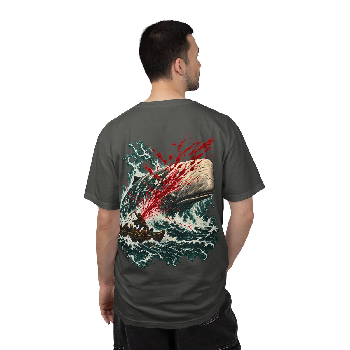 Moby Dick Shirt, Comfort Colors Captain Ahab Tee, Herman Melville Literary Gift, Nautical Whale Graphic, Book Lover Front and Back Print