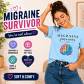 Migraine Survivor Shirt | Colorful Brain Graphic Tee, Mental Health Awareness