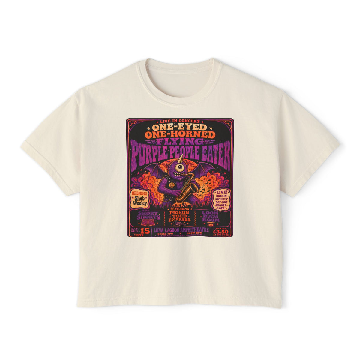 Flying Monster World Tour Shirt | Retro Concert Poster Graphic Tee | Funny Psychedelic Rock Monster T-Shirt