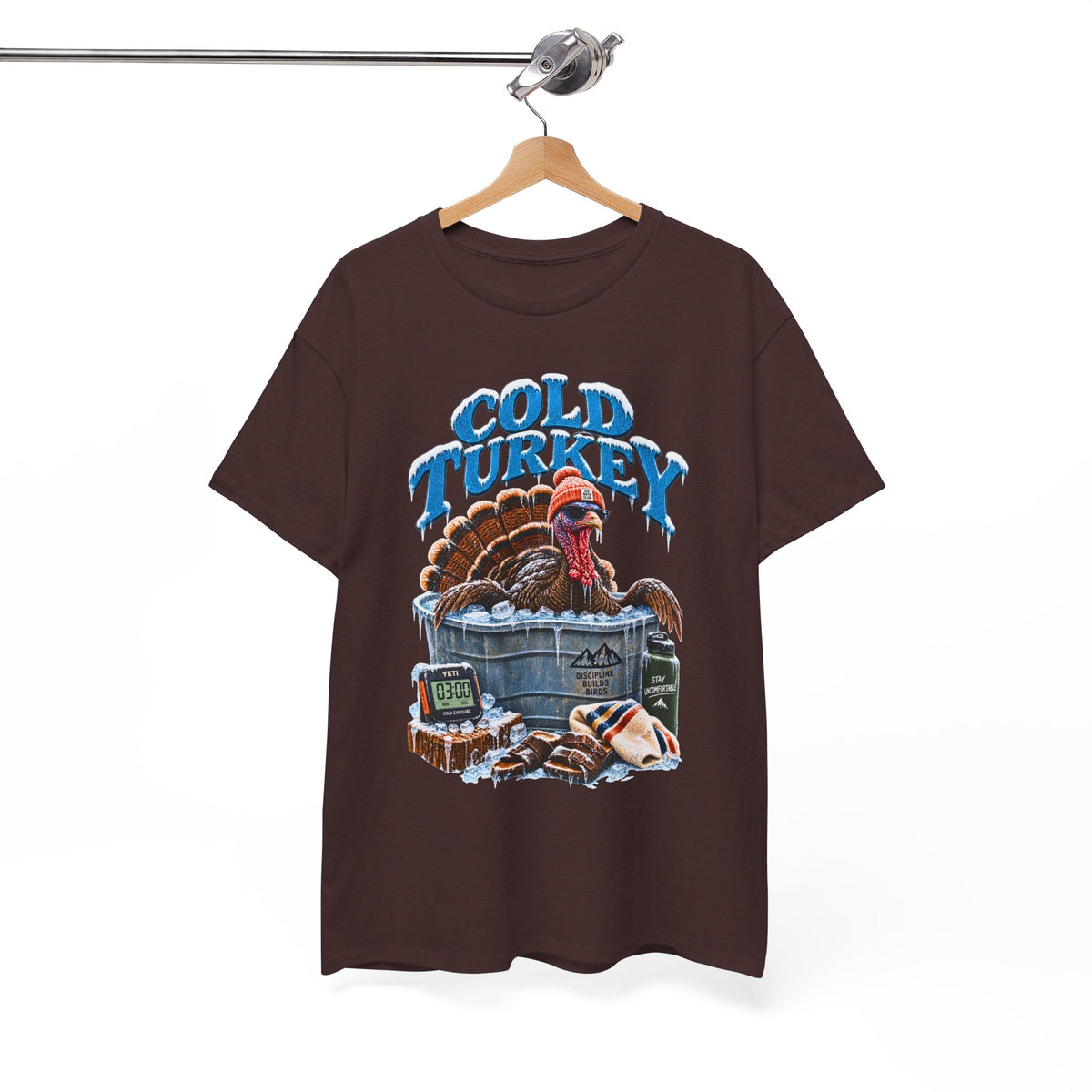 Cold Turkey Shirt, Funny Turkey T-Shirt, Ice Bath Shirt, Cold Plunge Tee, Thanksgiving Humor Gift, Funny Gildan Graphic Tee