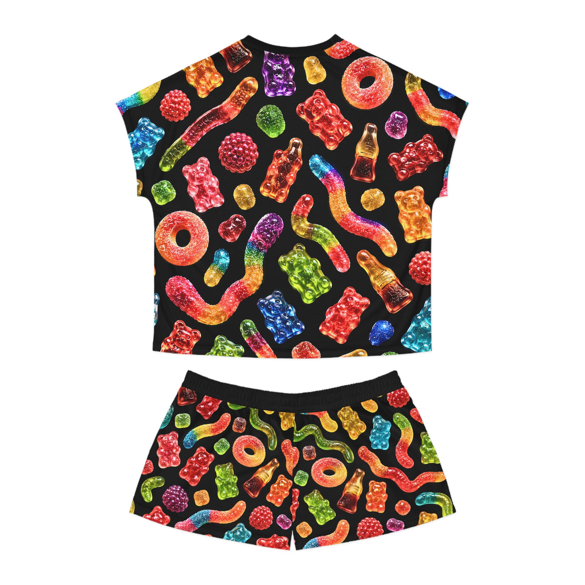 Midnight Snack Gummy Pajama Set, Candy Lover PJs, Gummy Bear Pajamas, Colorful Sleepwear, Fun Women's Pajama Set