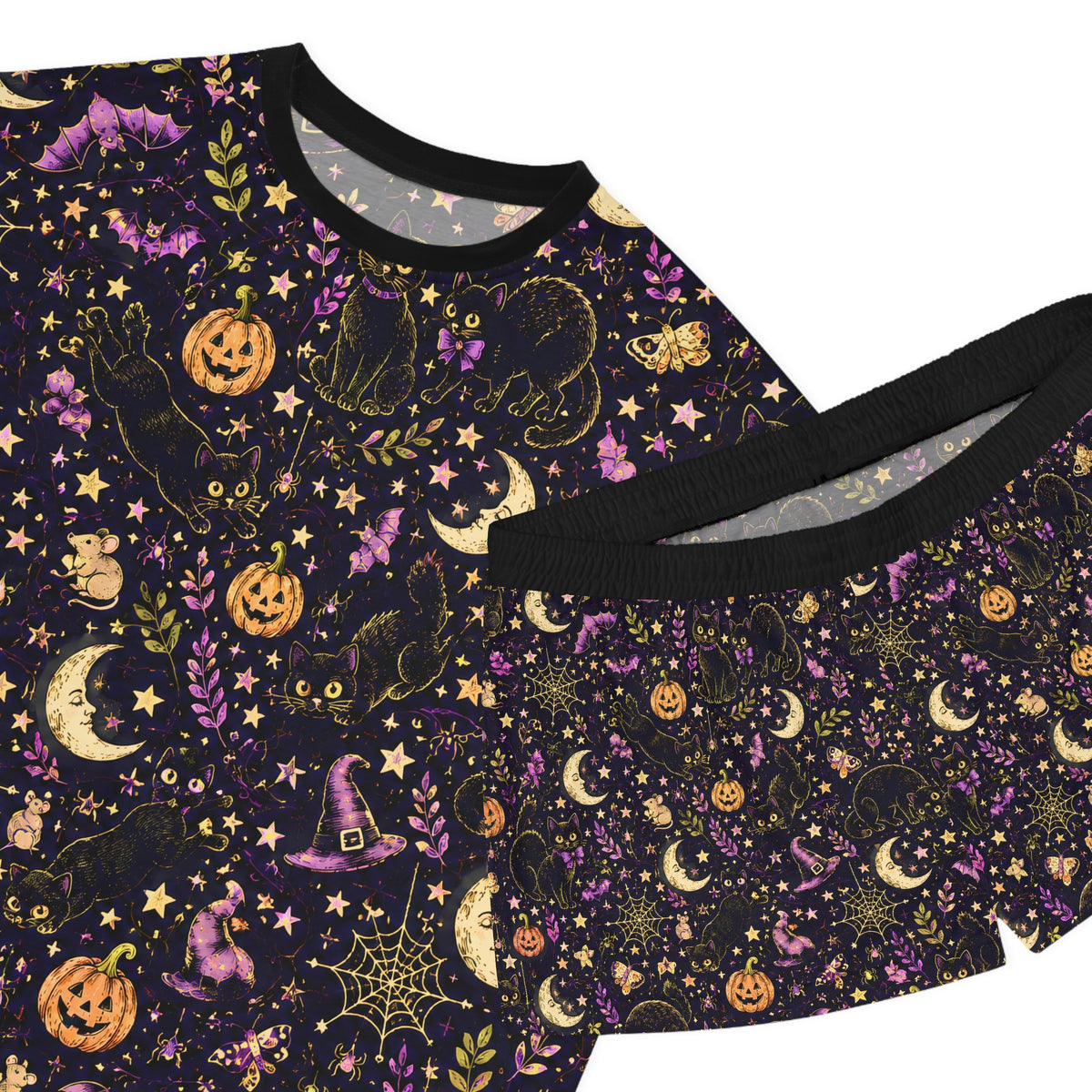Whimsical Halloween Night Pajama Set | Short Pajama Set