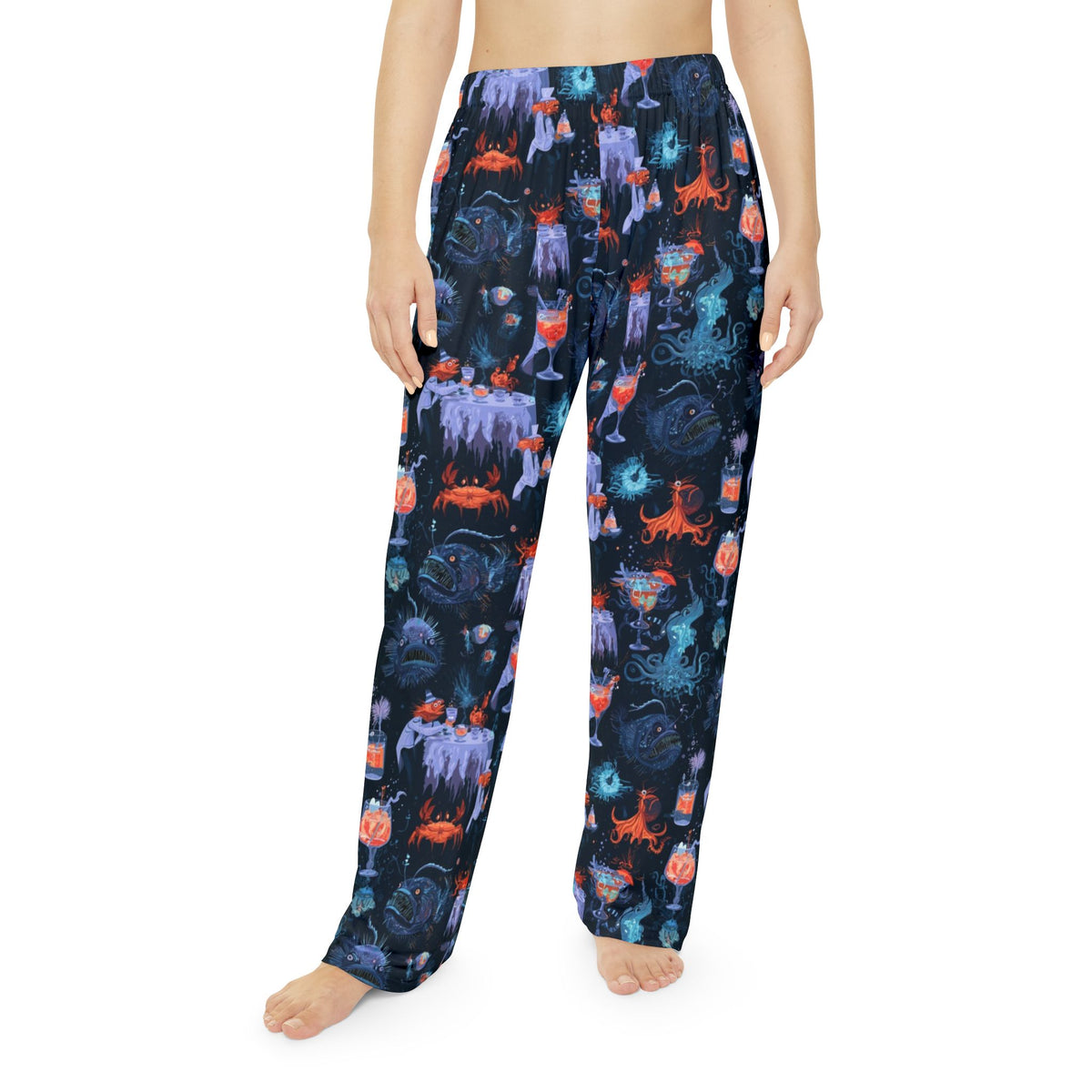 Deep Sea Cocktail Party Pajama Pants | Anglerfish & Octopus Print