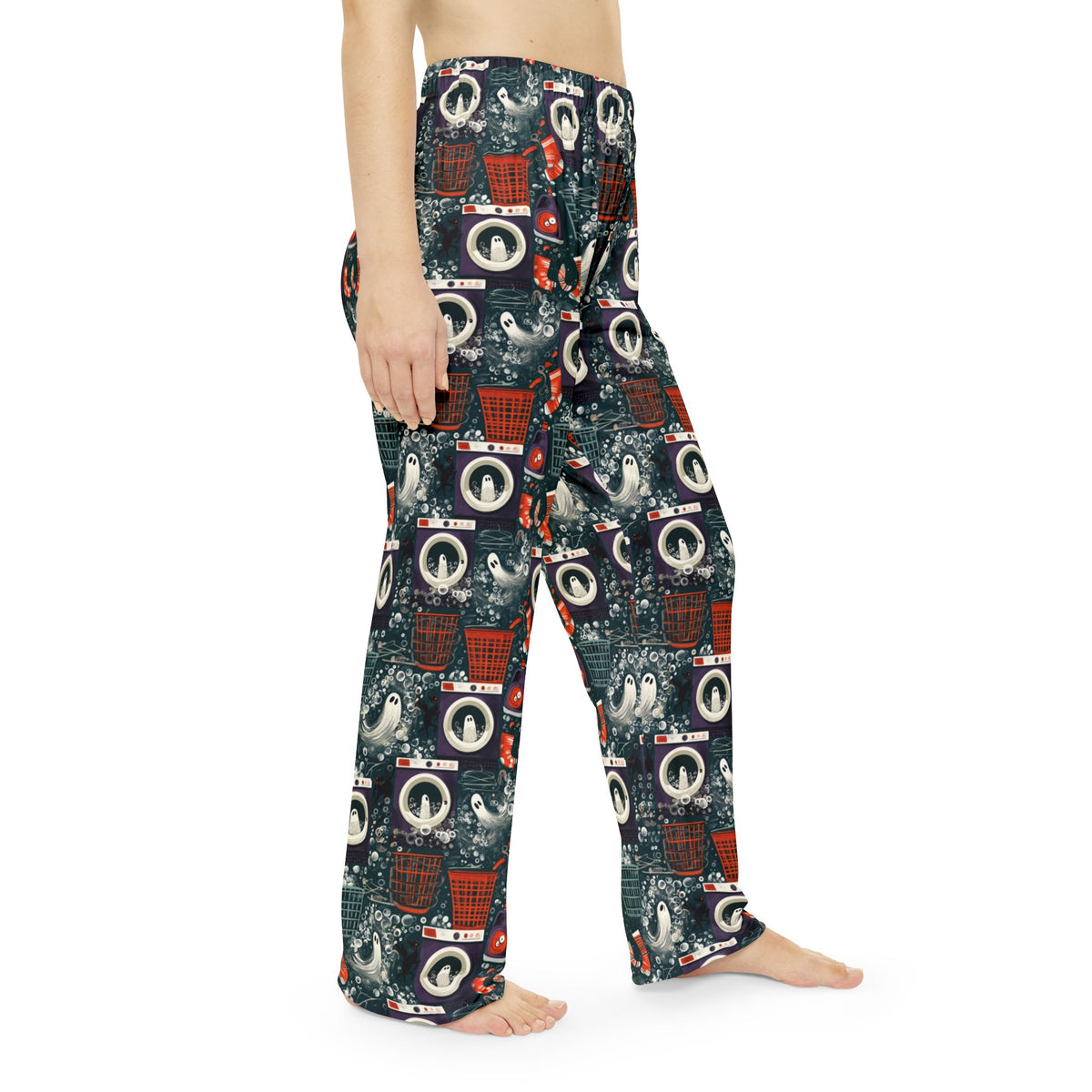 Ghost Laundry Pajama Pants | Haunted Washers & Black Cats