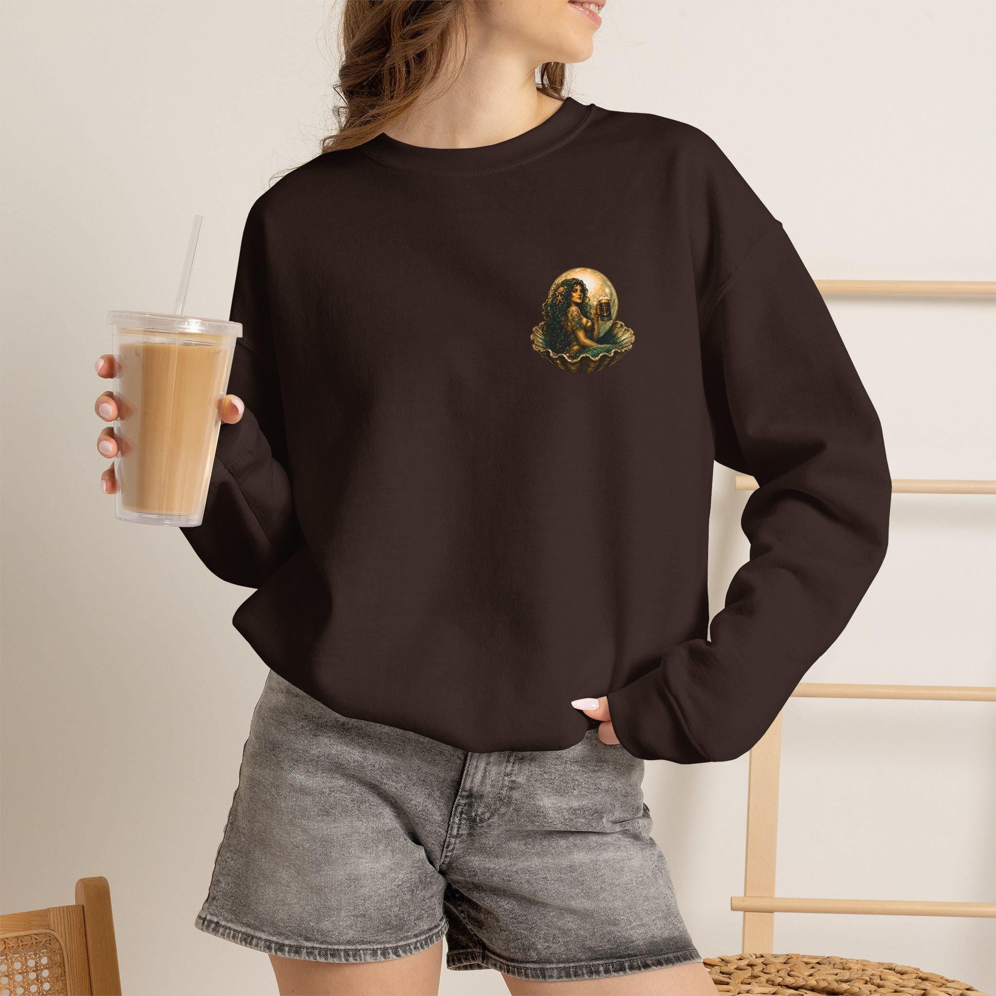 Mermaid Vintage Poster Crewneck Sweatshirt | Murky Pearl