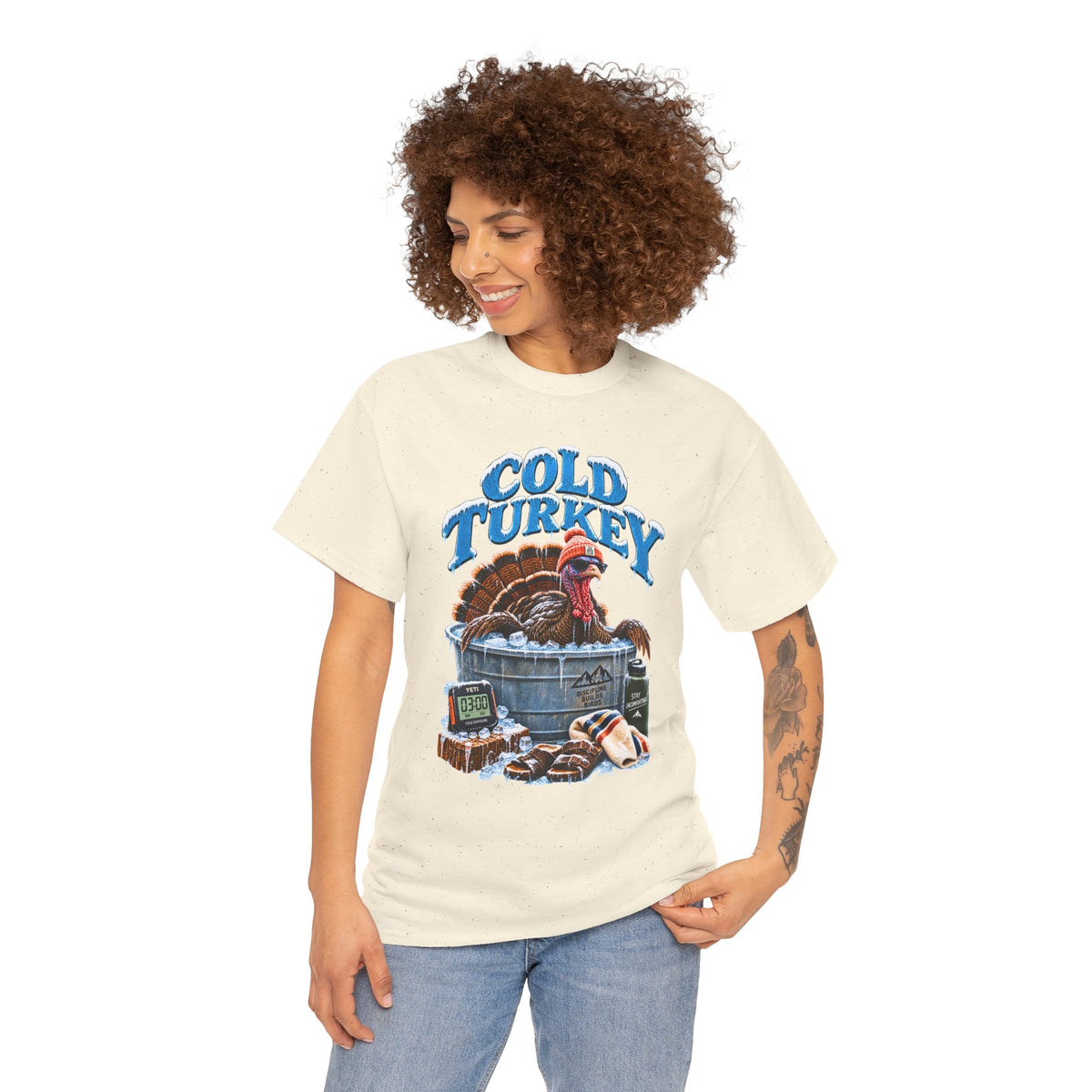 Cold Turkey Shirt, Funny Turkey T-Shirt, Ice Bath Shirt, Cold Plunge Tee, Thanksgiving Humor Gift, Funny Gildan Graphic Tee
