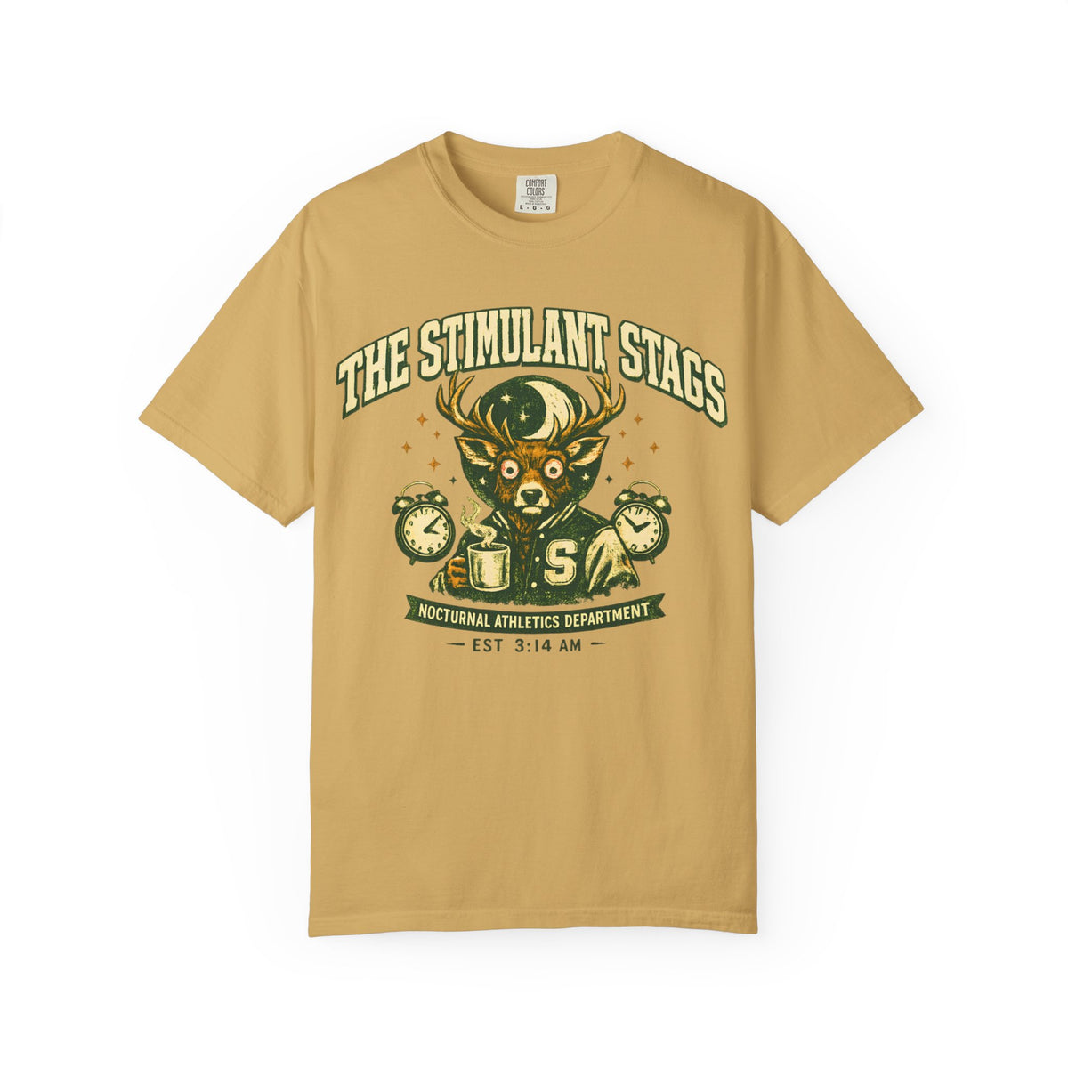 The Stimulant Stags Shirt, Vintage College Graphic Tee, Appalachian Coffee Shirt, Sleep Deprived University Tee, Nocturnal Athletics