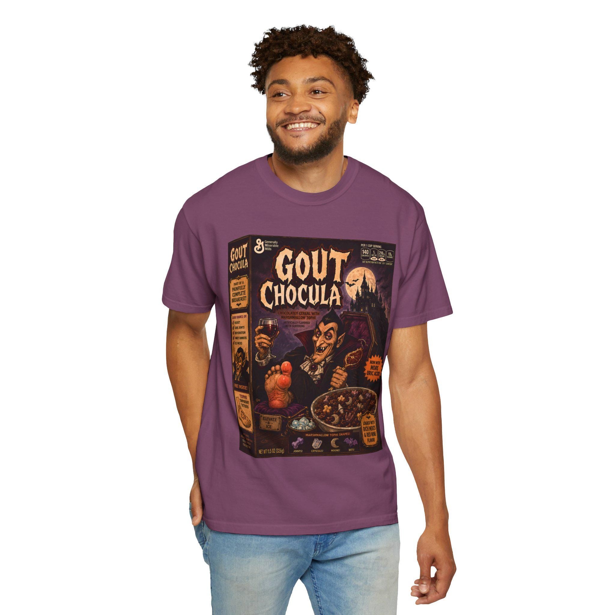 Gout Chocula Cereal Parody Shirt, Gothic Halloween Graphic Tee