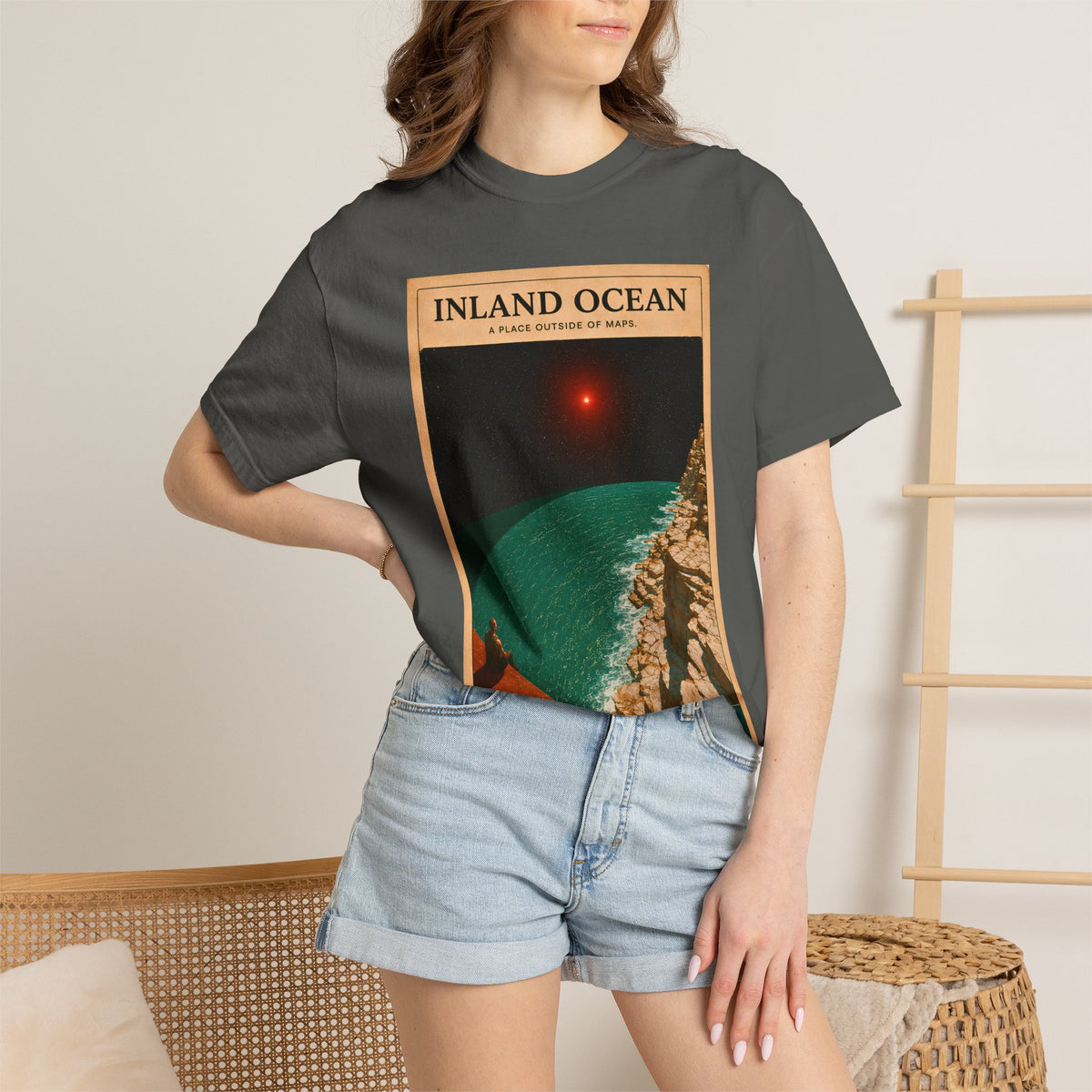 INLAND OCEAN Shirt, Vintage Sci Fi Poster Tee, Retro Futurism Graphic Tee, Observatory Series Shirt, Comfort Colors Space Art Tee