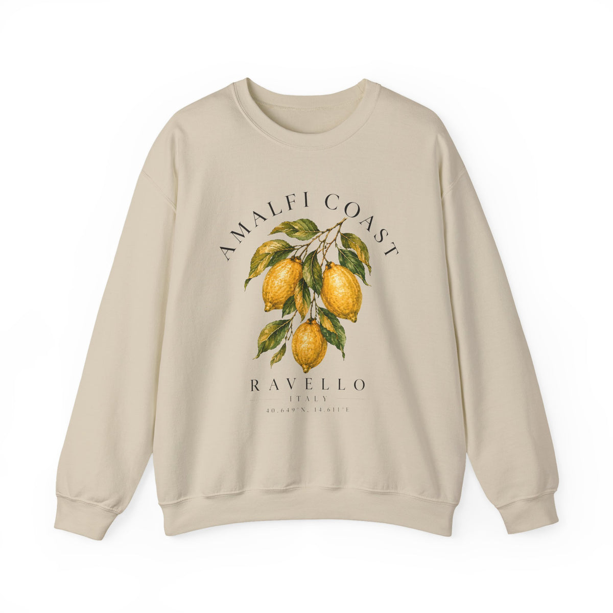 Amalfi Coast Lemon Branch sweatshirt | Ravello botanical citrus design