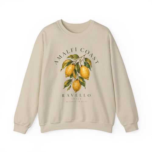 Amalfi Coast Lemon Branch sweatshirt | Ravello botanical citrus design