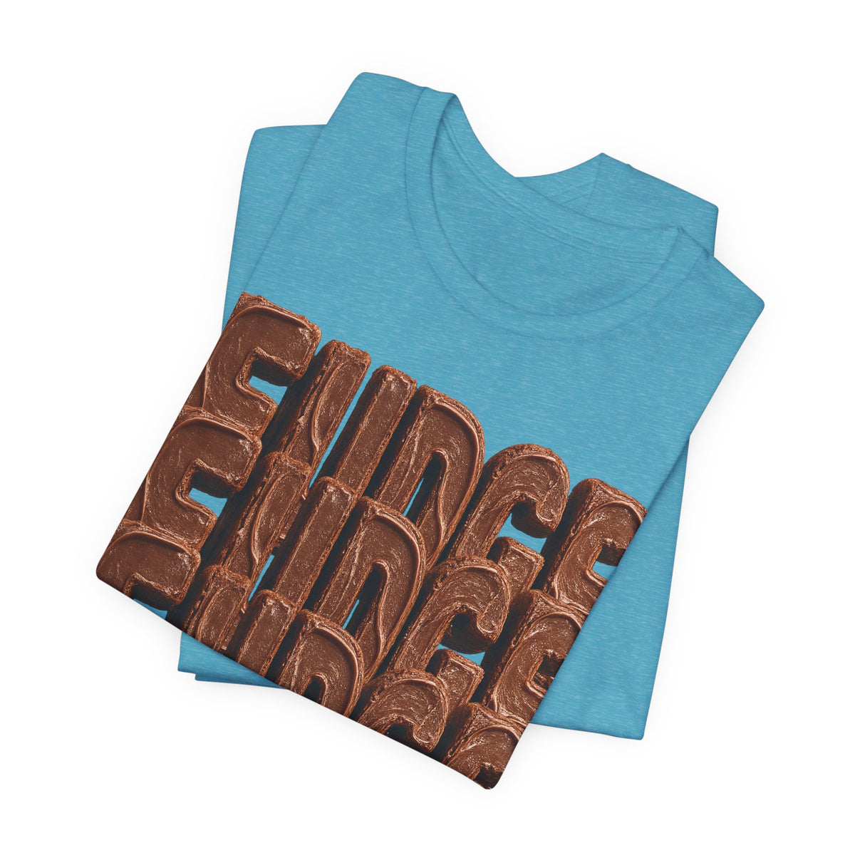Fudge Stacked Text T-Shirt | Chocolate Typography Tee