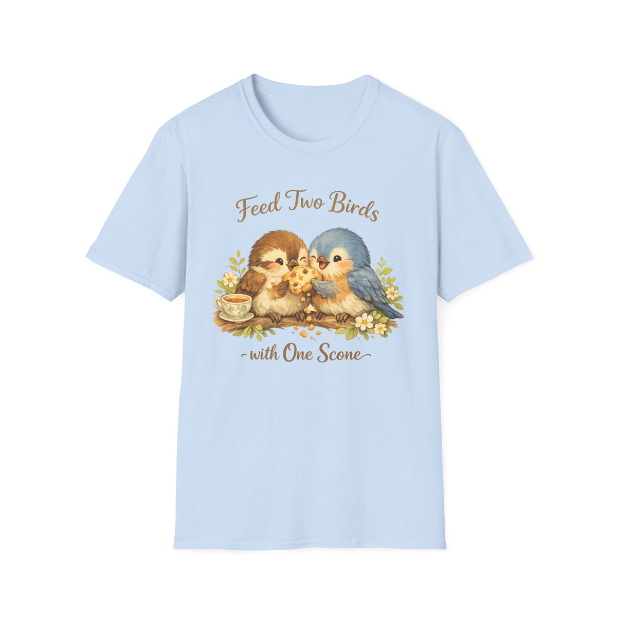Feed Two Birds With One Scone Shirt, Cottagecore Bird Tee, Cute Animal Shirt, Cozy Aesthetic Gift, Funny Nature Saying, Wholesome Tee