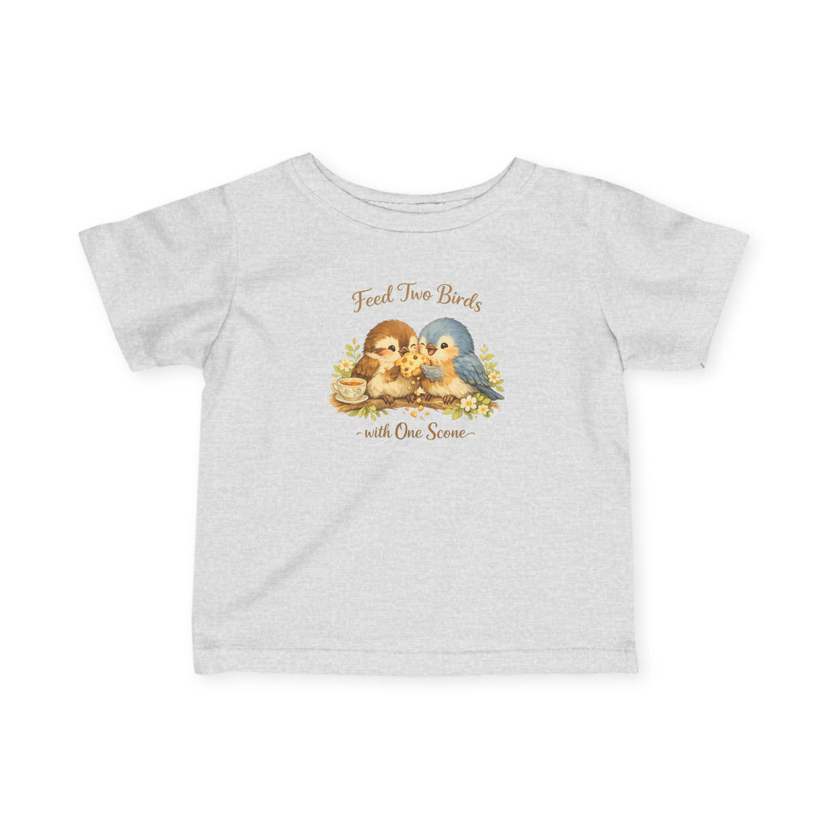Feed Two Birds With One Scone Baby Shirt, Cottagecore Baby Tee, Cute Bird Infant Shirt, Funny Baby Gift, Newborn Outfit, Cozy Aesthetic Baby