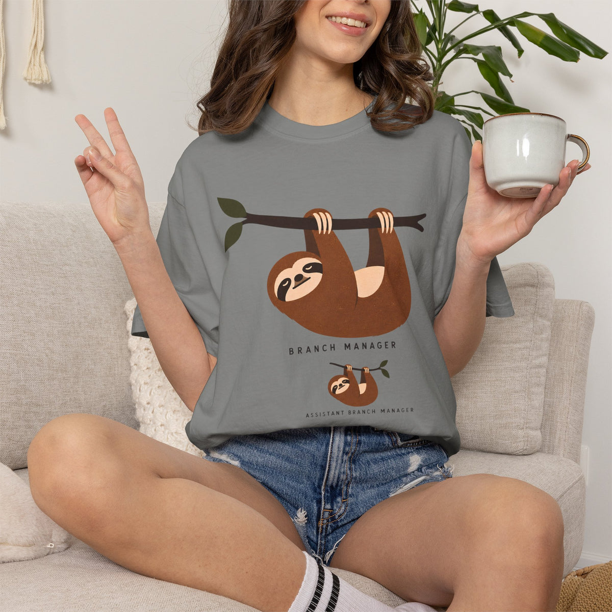 Funny Sloth Shirt, Branch Manager T-Shirt, Assistant Branch Manager Tee, Sloth Lover Gift, Funny Office Shirt, Comfort Colors Tee
