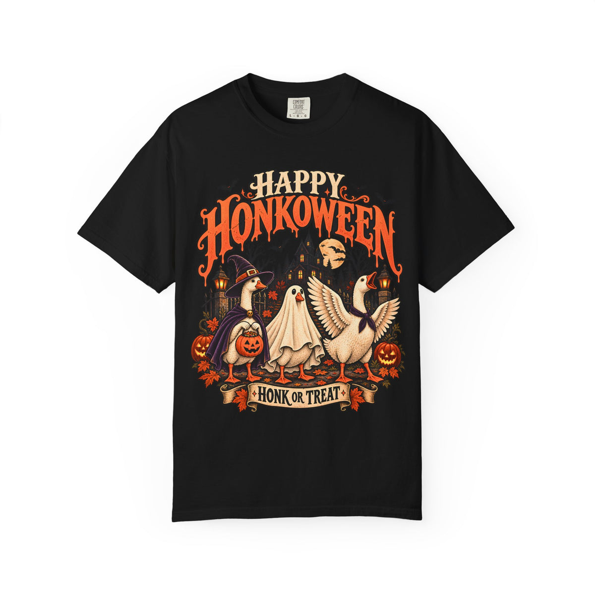Happy Honkoween Goose Shirt, Funny Halloween Goose Tee, Honk or Treat Comfort Colors Shirt, Spooky Bird Fall Graphic Tee