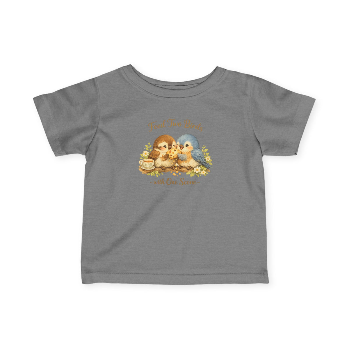 Feed Two Birds With One Scone Baby Shirt, Cottagecore Baby Tee, Cute Bird Infant Shirt, Funny Baby Gift, Newborn Outfit, Cozy Aesthetic Baby