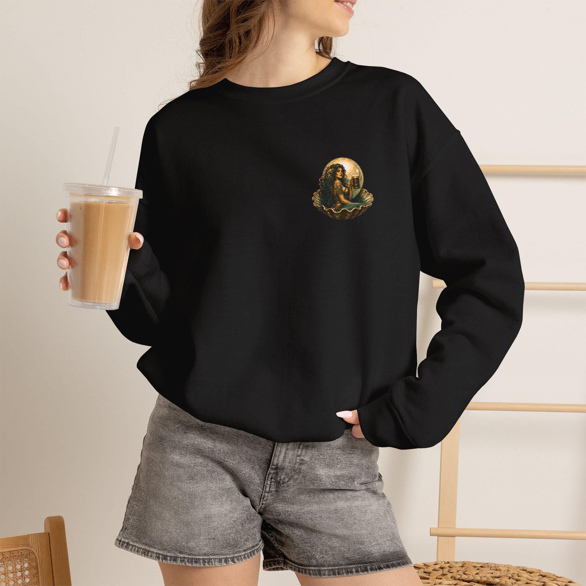 Mermaid Vintage Poster Crewneck Sweatshirt | Murky Pearl