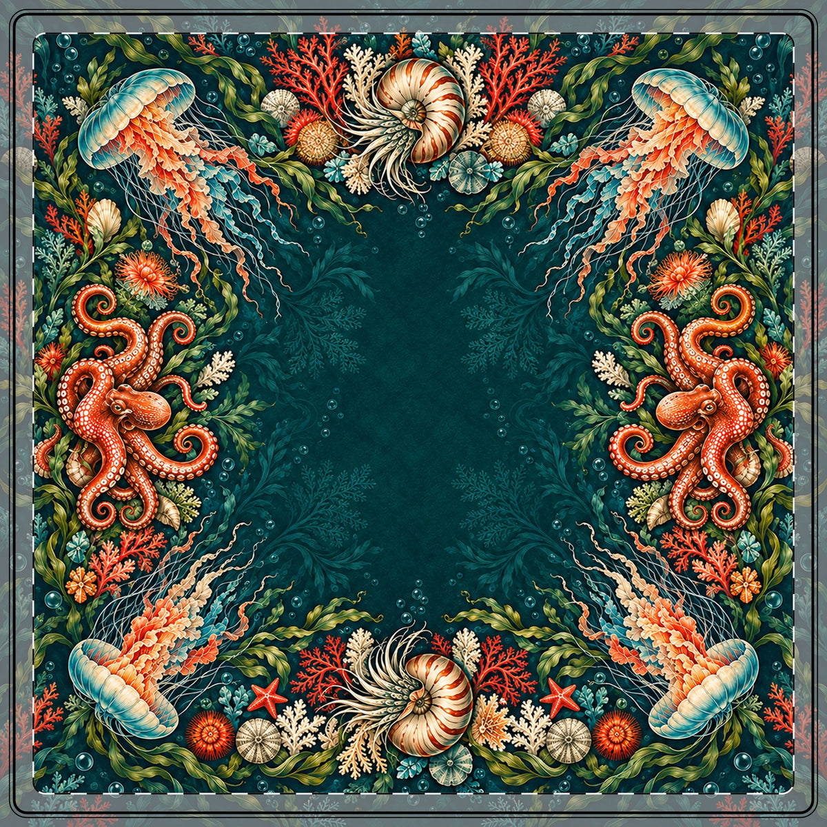 Cabinet of Tides, Ocean Inspired American Mahjong Mat