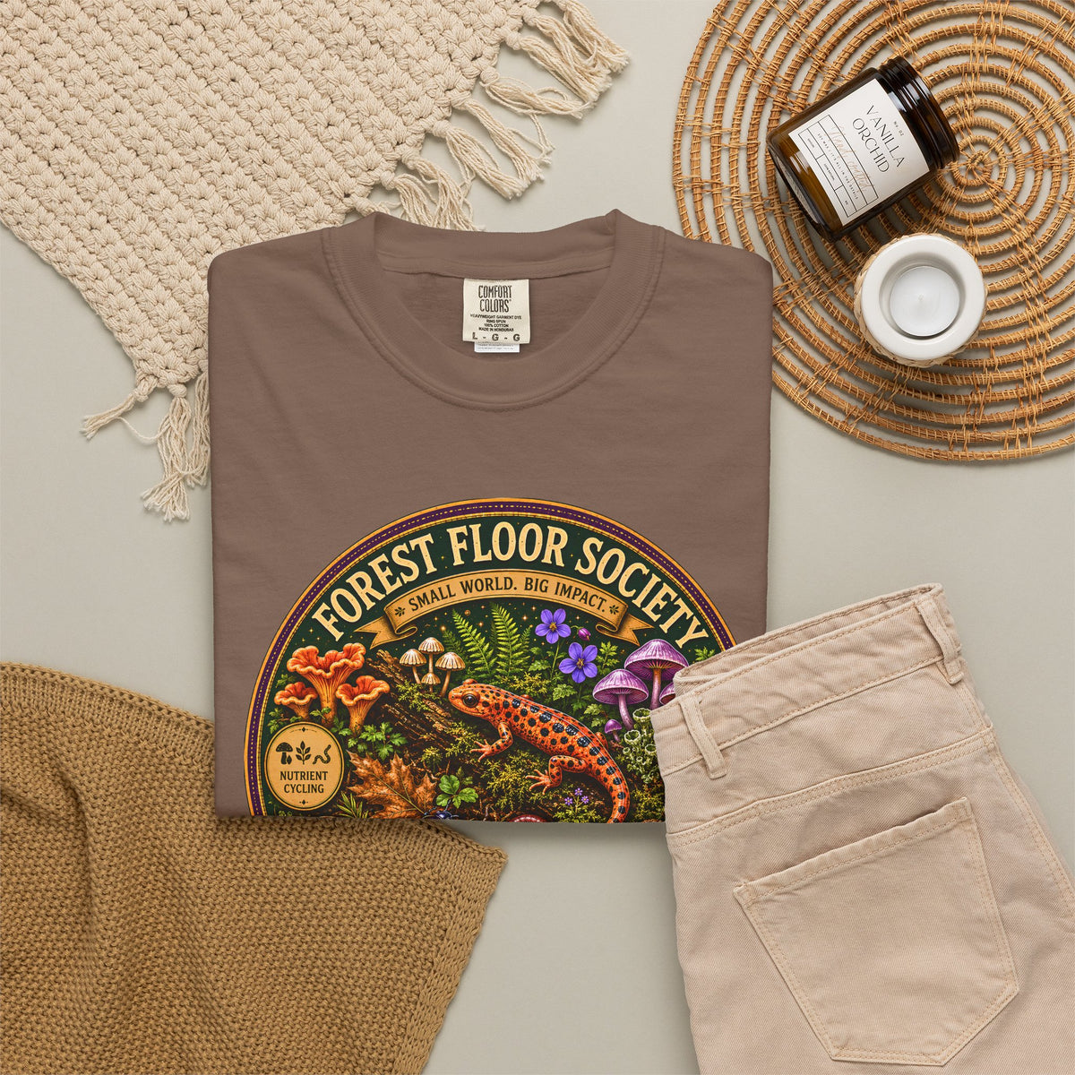 Forest Floor Society Shirt | Woodland Nature Tee | Mushroom & Moss Graphic Shirt | Naturalist Gift | Cottagecore Forest T-Shirt