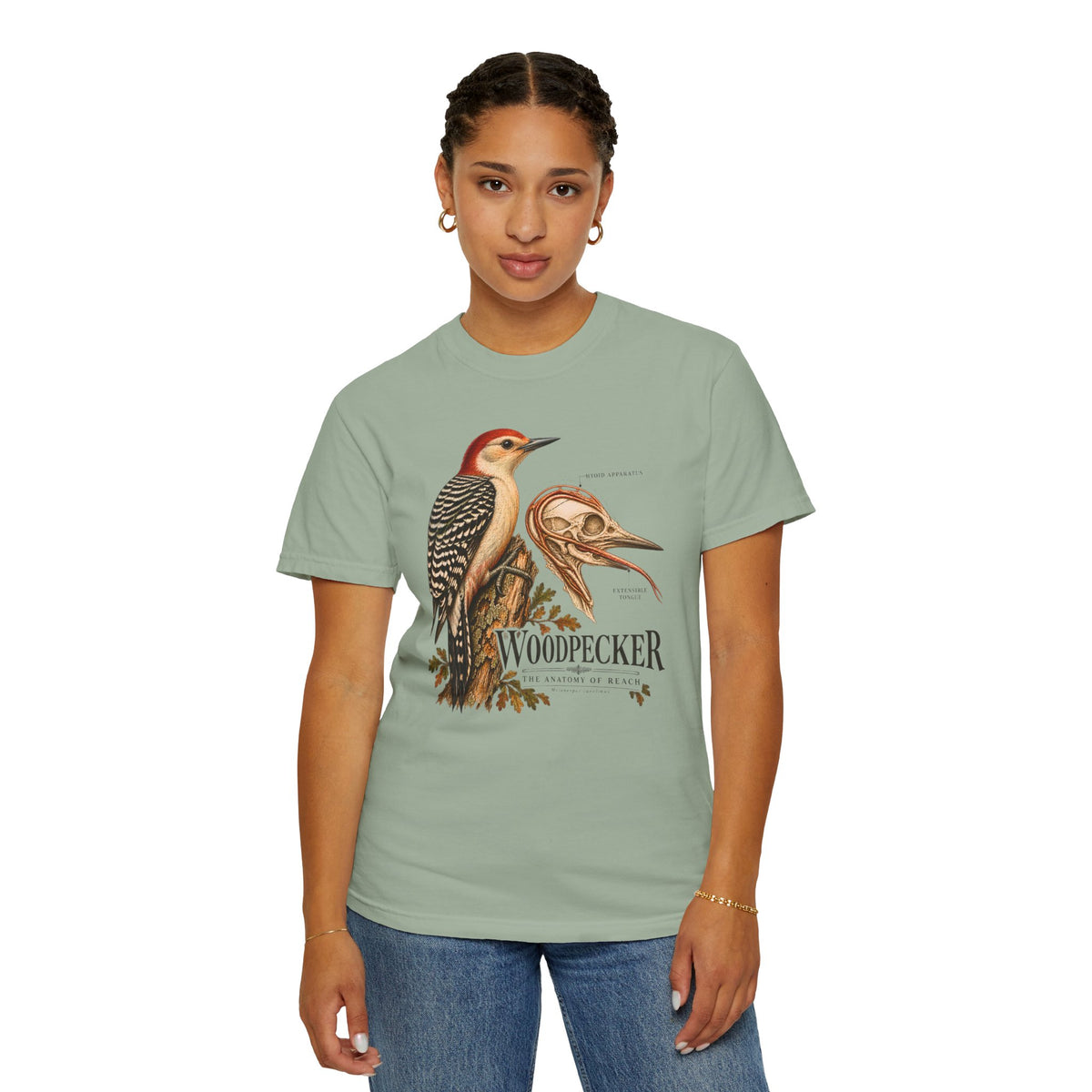 Woodpecker Anatomy Shirt, Vintage Bird Graphic Tee, Red Bellied Woodpecker, Ornithology Gift, Wildlife Science T-Shirt, Comfort Colors
