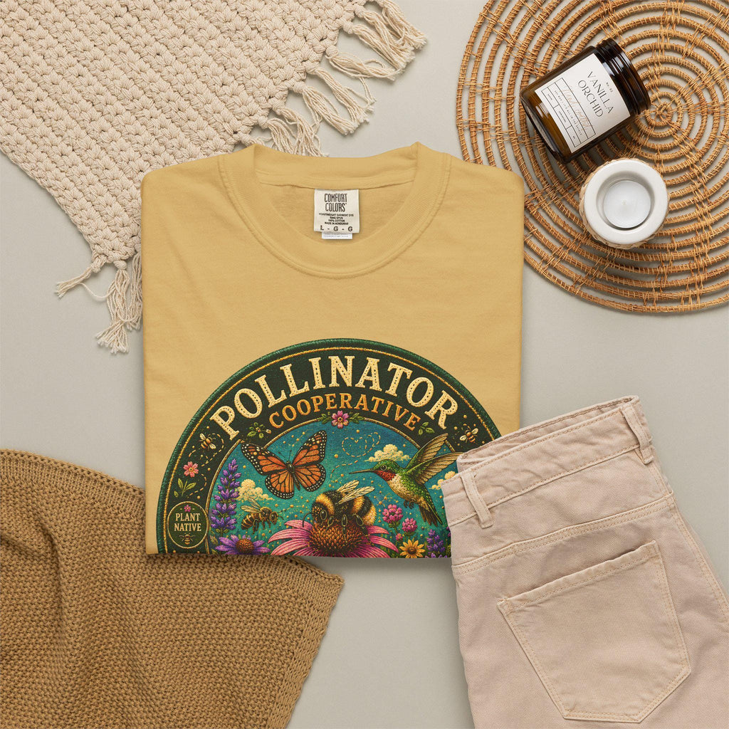 Pollinator Cooperative Shirt, Native Plants, Bee Butterfly Hummingbird Tee