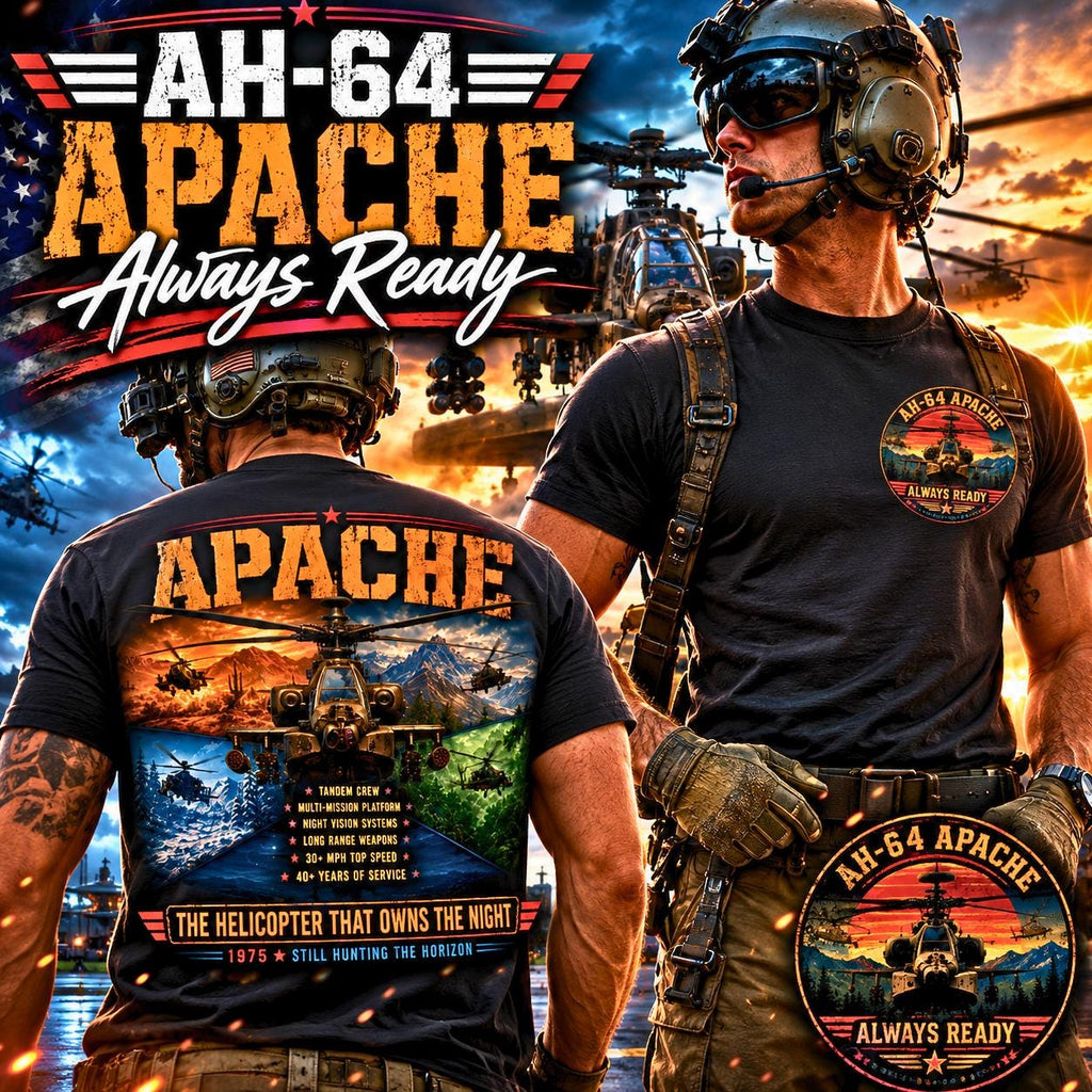 Apache Helicopter T-shirt | Army Aviation Military Aircraft