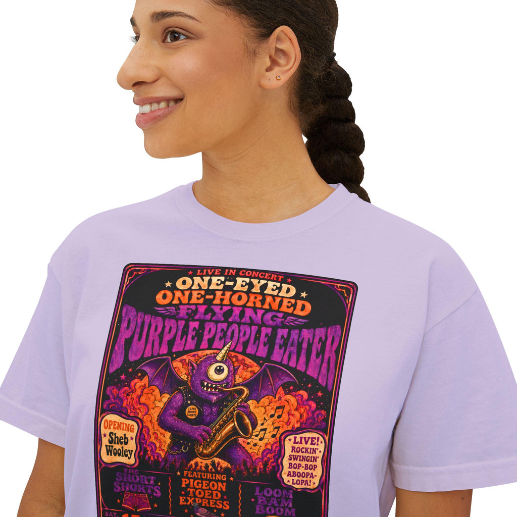 Purple Monster Concert Poster T-Shirt | Psychedelic Monster Graphic Tee