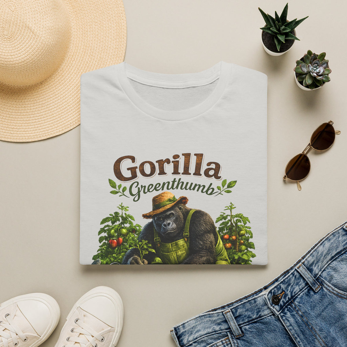 Gorilla Gardening Shirt, Funny Plant Lover Tee, Garden Humor T-Shirt, Botanical Graphic Tee, Gift for Gardeners, Unisex Softstyle Shirt