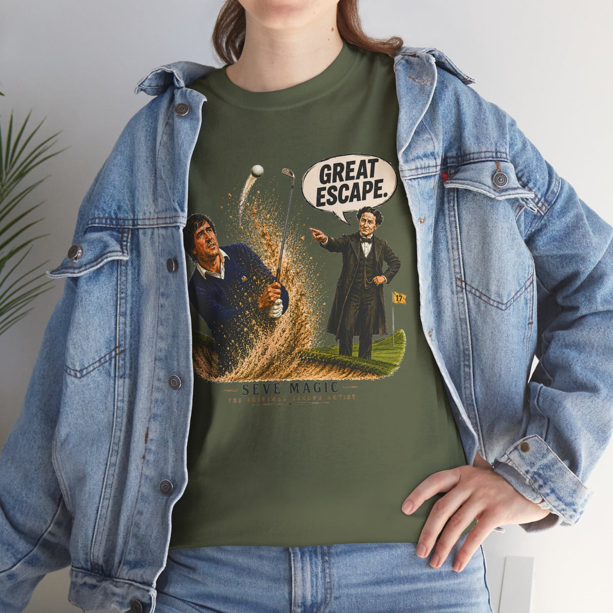 Great Escape Golf Shirt | Seve Ballesteros Houdini Golf Tee | Vintage Golf Humor Shirt | Bunker Shot Golf Gift
