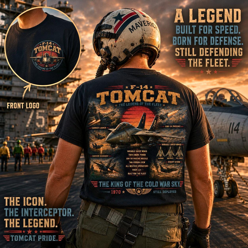 F-14 Tomcat Fighter Jet T-Shirt | Vintage Military Aviation Artwork