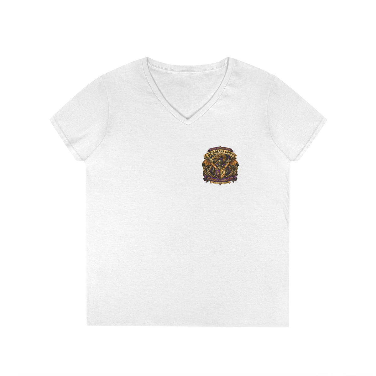 Breadbane Order crest V-Neck T-Shirt Dragon crest, fantasy guild emblem