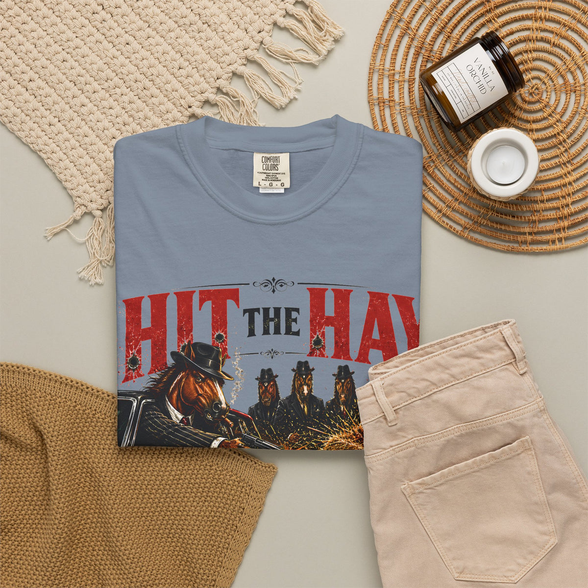 Hit The Hay Shirt, Horse Mafia Funny Tee, He Took It Literally, Mob Movie Parody Shirt, Horse Humor Graphic Tee, Funny Western Gangster Gift