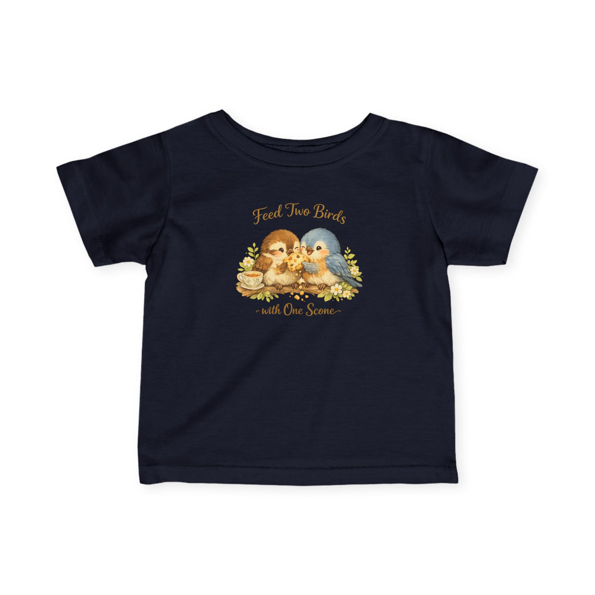 Feed Two Birds With One Scone Baby Shirt, Cottagecore Baby Tee, Cute Bird Infant Shirt, Funny Baby Gift, Newborn Outfit, Cozy Aesthetic Baby