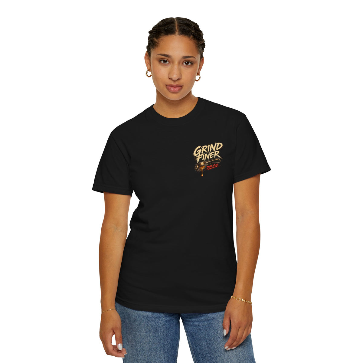 GRIND FINER Shirt, Espresso Nerd Tee, Specialty Coffee Shirt, Barista Gift, Bottomless Portafilter Tee, Espresso Machine Shirt