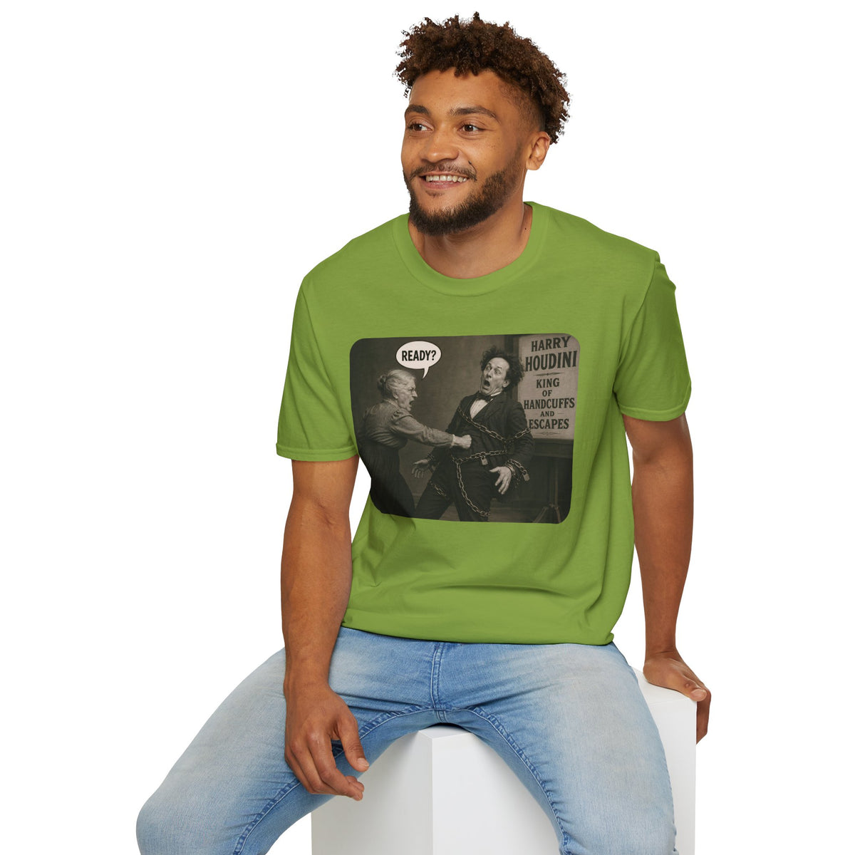 Funny Harry Houdini Shirt, Vintage Magician Tee, Escape Artist Comedy Graphic, Retro Vaudeville Humor Shirt