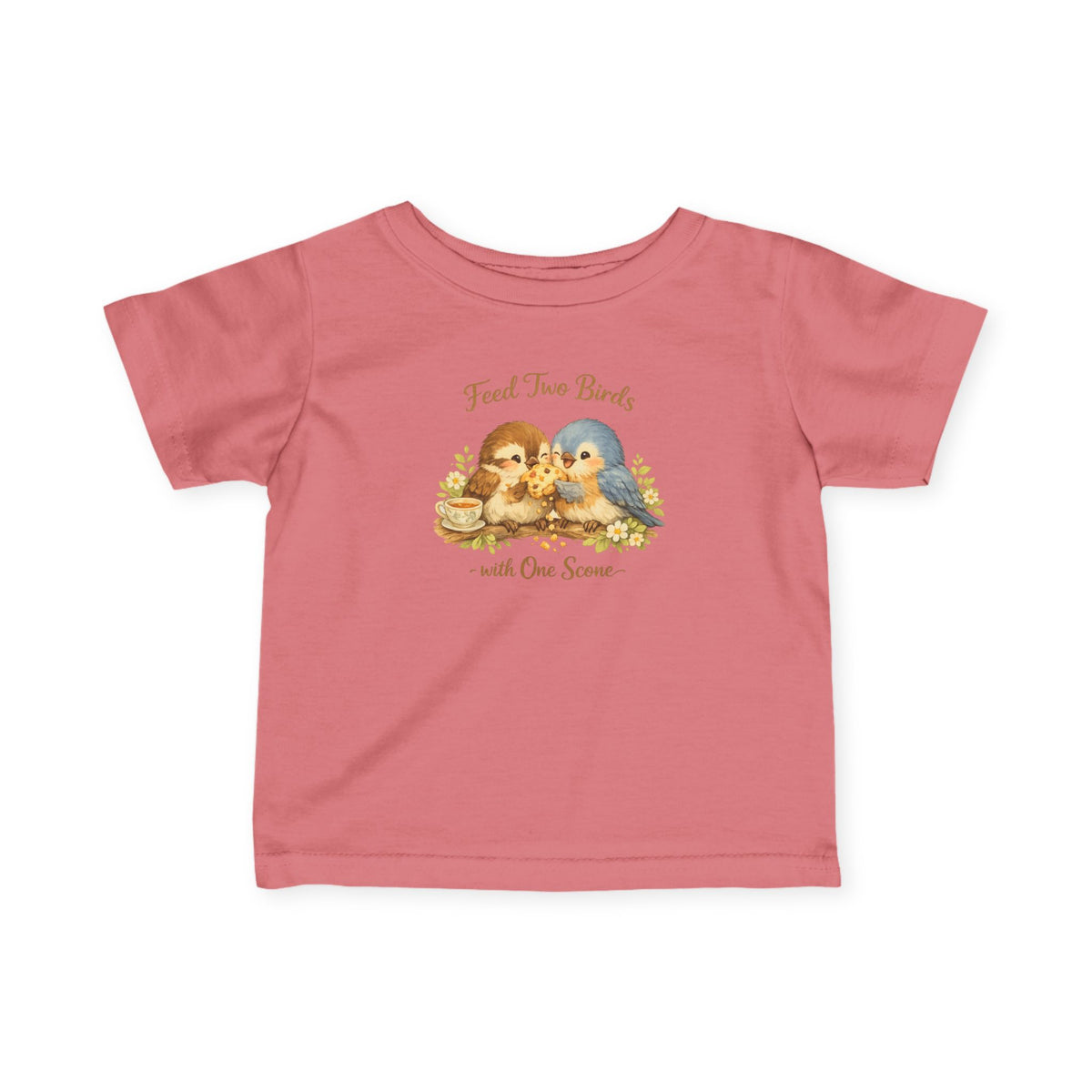 Feed Two Birds With One Scone Baby Shirt, Cottagecore Baby Tee, Cute Bird Infant Shirt, Funny Baby Gift, Newborn Outfit, Cozy Aesthetic Baby