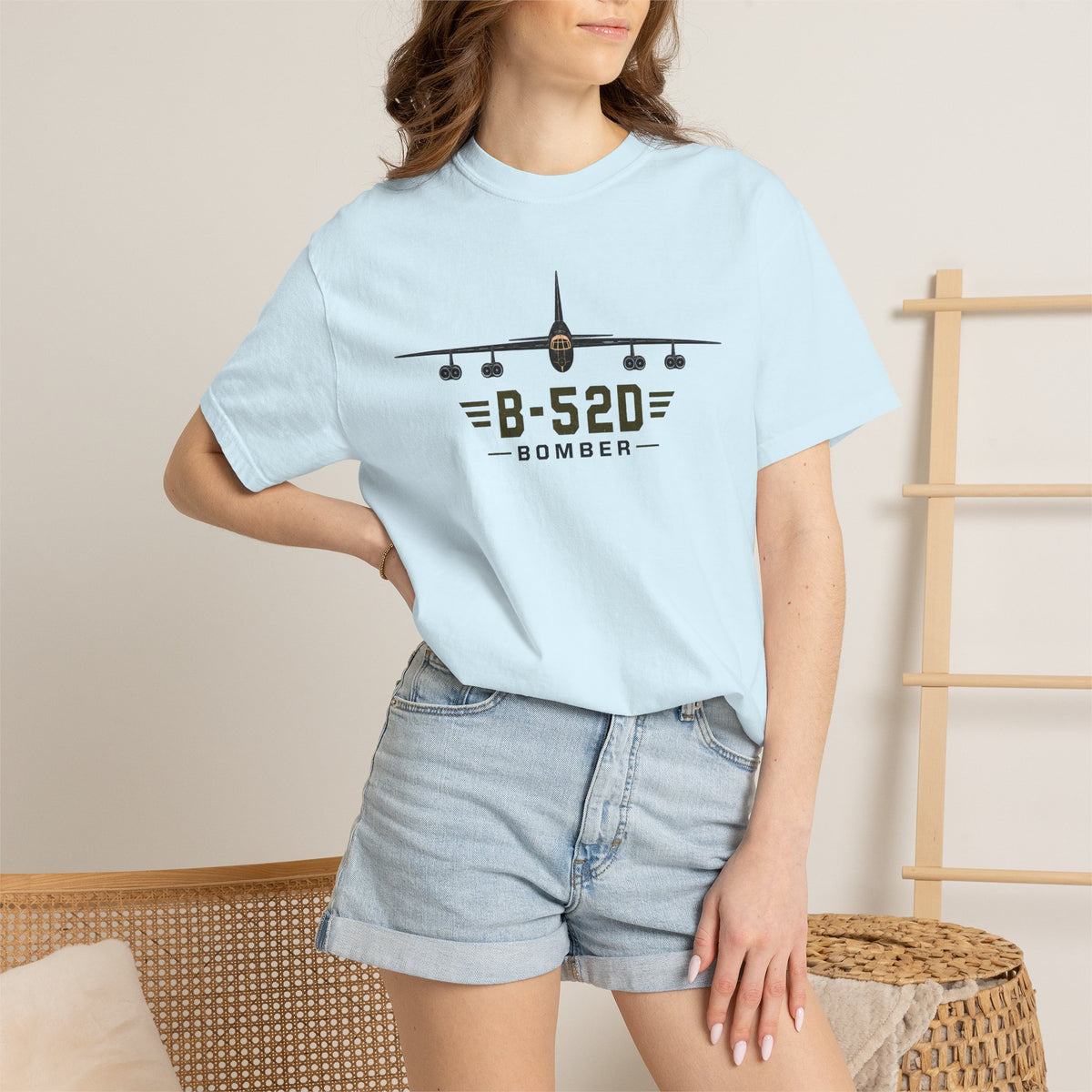B-52D Bomber Shirt, Front View Aircraft Tee, Vintage Military Aviation T-Shirt, Air Force Veteran Gift, Comfort Colors 1717