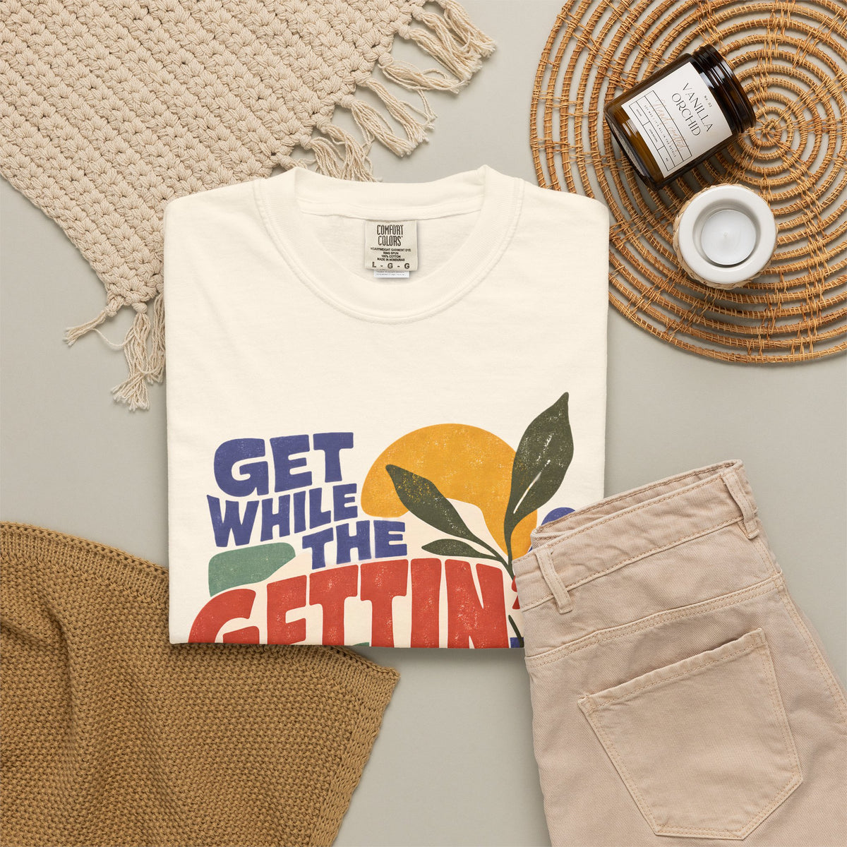 Get While the Gettin Is Good Shirt, Retro Motivational Graphic Tee, Vintage 70s Positive Saying T Shirt, Comfort Colors 1717