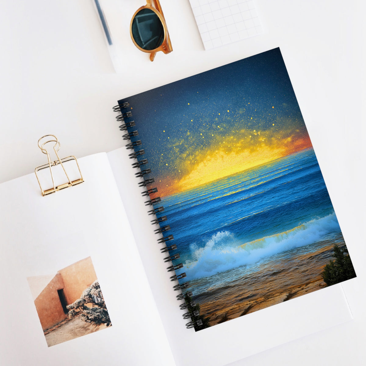 Ocean Dreams Notebook | Coastal Journal | Beach Lover Notebook | Spiral Bound Writing Journal | Ocean Sunset Notebook | Gift for Writers