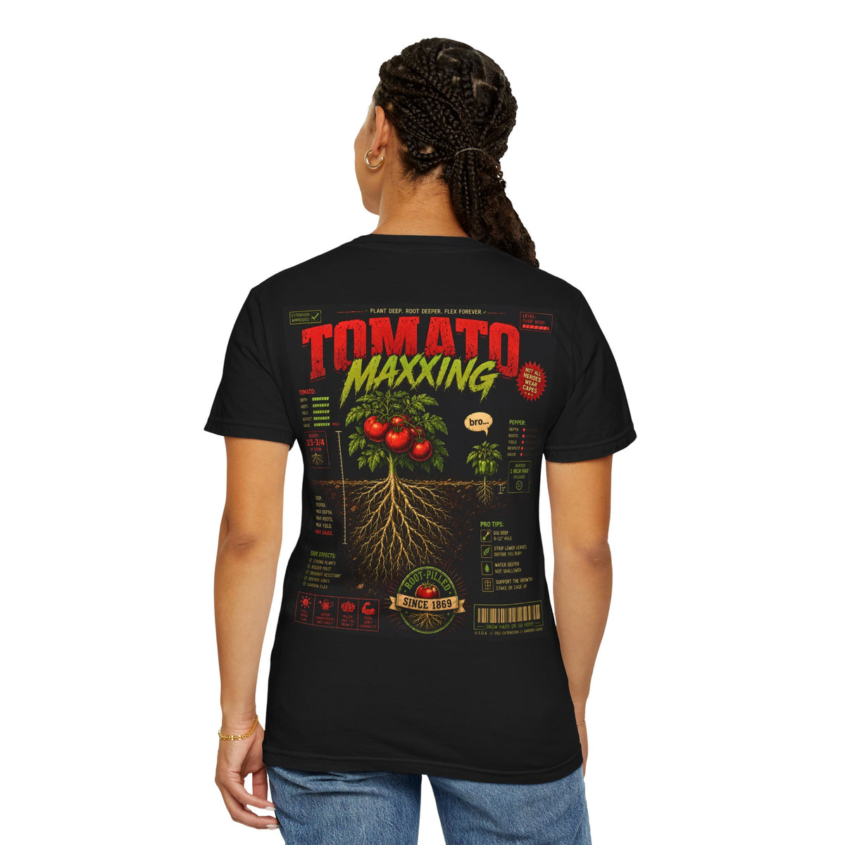 Tomato Maxxing Shirt, Gardening Meme Tee, Root Pilled Since 1869, Funny Tomato Garden Shirt, Plant Deep Root Deeper, Gen Z Gardener Gift