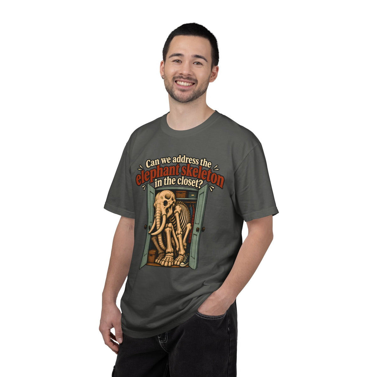 Elephant Skeleton Shirt, Funny Skeleton T Shirt, Elephant in the Room Tee, Weird Graphic Tee, Vintage Halloween Shirt, Funny Saying Gift
