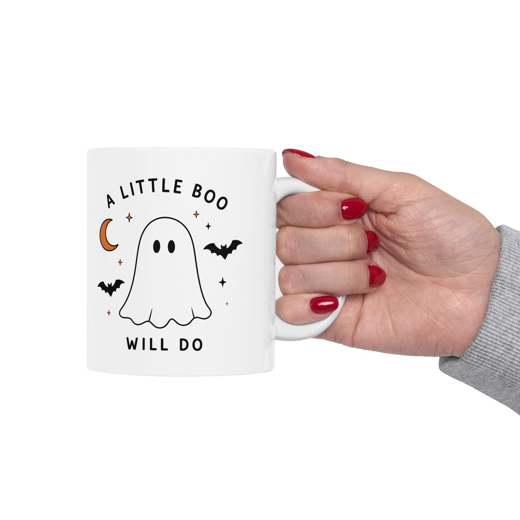A Little Boo Will Do Mug | Cute Ghost Halloween Ceramic Mug
