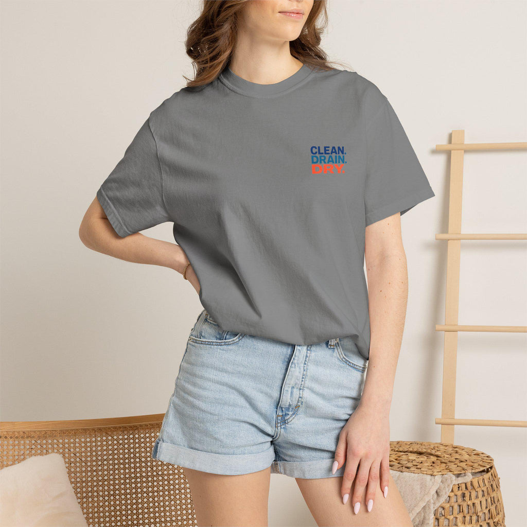 Clean Drain Dry Lake Conservation Tee, Invasive Species Awareness Boating Shirt