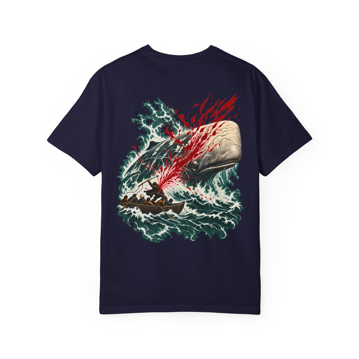 Moby Dick Shirt, Comfort Colors Captain Ahab Tee, Herman Melville Literary Gift, Nautical Whale Graphic, Book Lover Front and Back Print