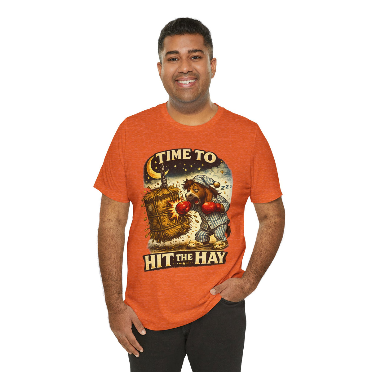 Time To Hit The Hay Shirt, Sleepy Horse Pajama Boxer Tee, Funny Bedtime Pun T-Shirt, Horse Lover Gift, Cozy Sleep Humor Graphic Tee